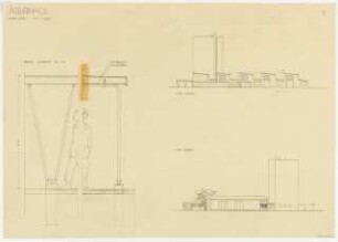 Studienarbeiten: Atelierhaus, Ansichten 1:200, Schnitte