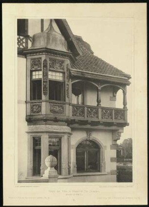 Tafel 9. Detail der Villa in Blasewitz bei Dresden