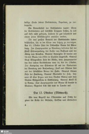 Der 13. Oktober (Mittwoch)