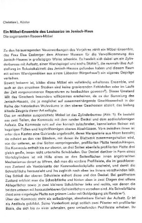 Ein Möbel-Ensemble des Louisseize im Jenisch-Haus : Die sogenannten Roosen-Möbel