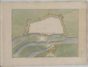 Plan der Festung Magdeburg, Handzeichnung, vor 1695 : Magdeburck / [Johann George Starck]. - [S.l., S.a.]. - 1 Plan : Handzeichng. vor 1695 ; 45,0 x 32,5 cm