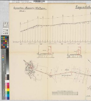 Kleinbahnlinie Eynatten-Raeren- Walheim Lage- und Höhenpläne, Querprofile