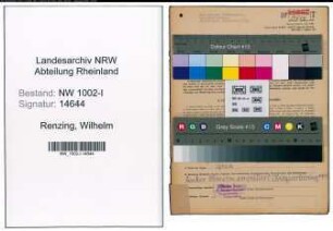 Entnazifizierung Wilhelm Renzing, geb. 24.12.1880 (Kaufmann)