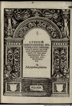 Lypsicae Dispvtationis Epitome