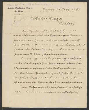Brief an Wilhelm Berger : 24.11.1898