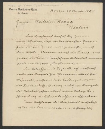 Brief an Wilhelm Berger : 24.11.1898