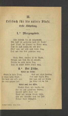 II. Lesebuch für die untere Stufe
