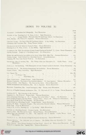Index to volume XI