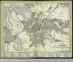 Plan von Leipzig und dessen nächster Umgebung