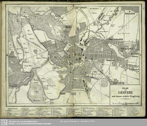 Plan von Leipzig und dessen nächster Umgebung