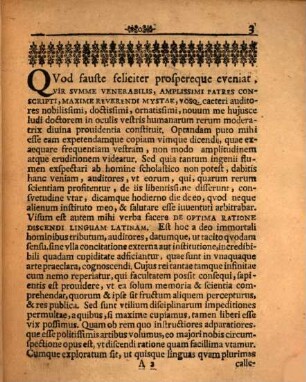 Augustini Gabrielis Gehlii ... Oratio de optima ratione discendi linguam latinam