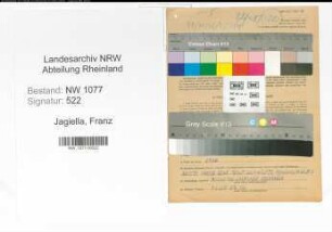 Entnazifizierung Franz Jagiella , geb. 09.10.1899 (Polizist)