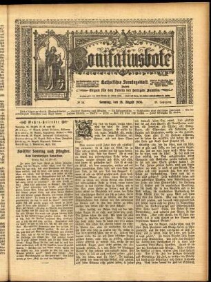 Erste Ausgabe vom Sonntag, den 26. August 1906.