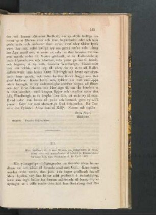 211. [Knut Skrifvare till Svante Nilsson, om belägringen af Stockholms slott och anskaffandet af åtskilliga förnödenheter för hans folk, dat. Stockholm d. 15 April 1502.]