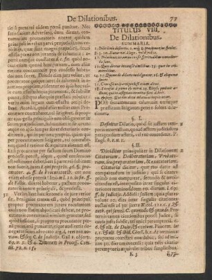 Titulus VIII. De Dilationibus