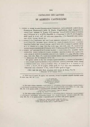 Catalogo dei lavori di Alberto Castigliano.
