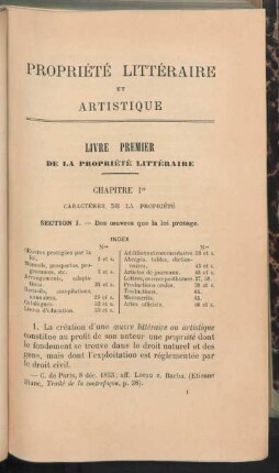 Livre premier. De la propriété littéraire
