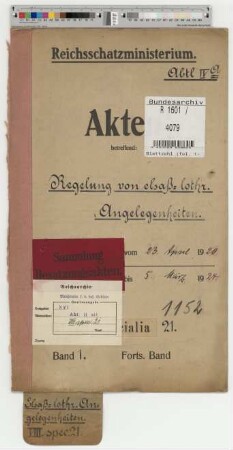 Regelung von elsaß-lothringischen Angelegenheiten