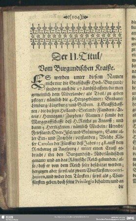 Der II. Titul, vom Burgundischen Kraiße