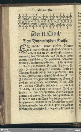 Der II. Titul, vom Burgundischen Kraiße