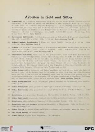 Arbeiten in Gold und Silber (Nr. 267-431)