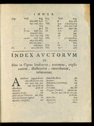 Index Auctorum Qui Hoc in Opere laudantur, notantur, explicantur, illustrantur, emendantur, refutantur