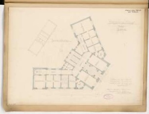 Rathaus, Nauen Monatskonkurrenz August 1885: Grundriss Erdgeschoss; Maßstabsleiste