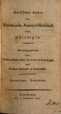 Nordisches Archiv für Natur- und Arzneywissenschaft und Chirurgie. 2. 1801