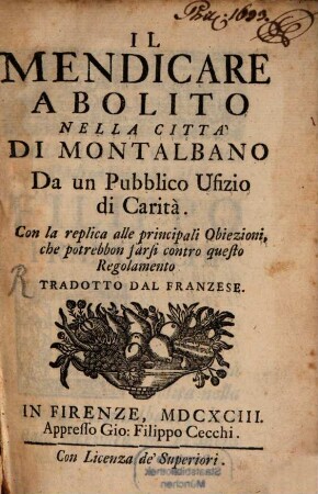 Il Mendicare abolito nella Città di Montalbano