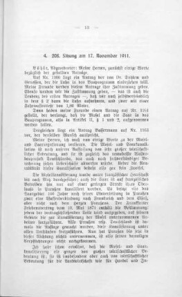 4. 208. Sitzung am 17. November 1911.