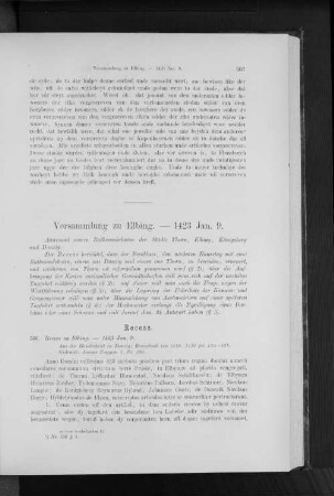 Versammlung zu Elbing. - 1423 Jan. 9.
