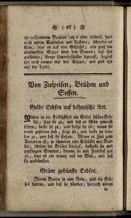 Von Zuspeisen, Bruehen und Sossen
