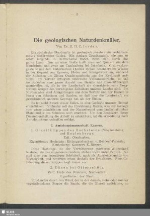 Die geologischen Naturdenkmäler