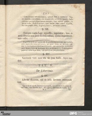 Tit. V. De Libertinis.