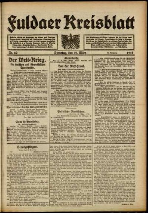 Ausgabe vom Dienstag, den 12. März 1918.