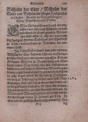 Wilhelm der Elter, Wilhelm der Mitler und Wilhelm der jünger Landgrafen zu Hessen, Grafen zu Catzenelnbogen, Dietz, Ziegenhain und Nidda.