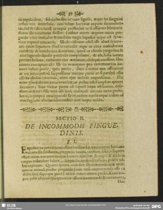 Sectio II. De Incommodis Pinguedinis