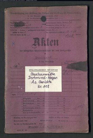 Landfriedensbruch (Plünderungen usw. in Hamm am 3.- 4.7.1919) Kämper, Franz