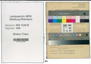 Entnazifizierung Franz Broers , geb. 24.10.1899 (Wachtmeister)