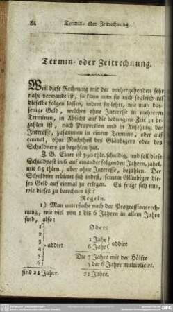 Termin- oder Zeitrechnung
