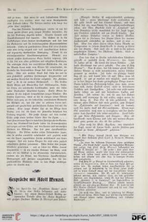 Gespräche mit Adolf Menzel