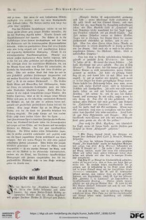 Gespräche mit Adolf Menzel
