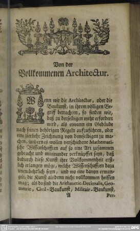 Von der Vollkommenen Architectur