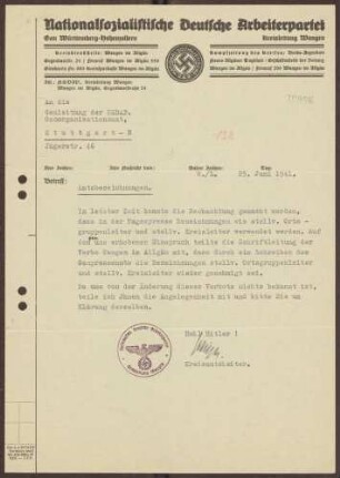 Dienstbezeichnungen von NSDAP-Funktionären