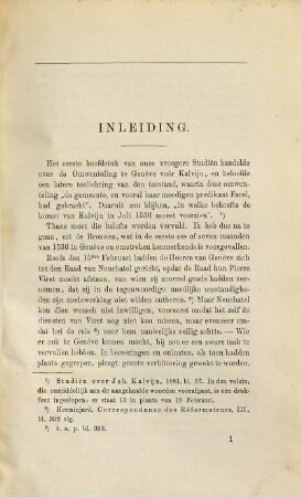 Studiën over Johannes Kalvijn, 2. 1536 - 1541