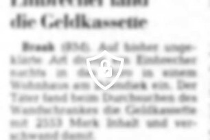 Einbrecher fand die Geldkassette