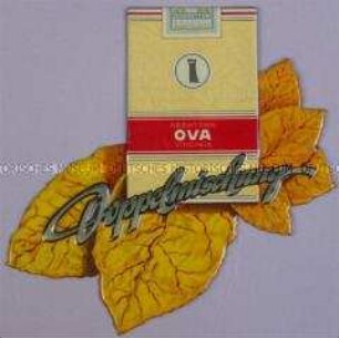 Werbeschild aus Blech für "Ova"-Zigaretten