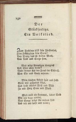 Der Glückseelige. Ein Volkslied.