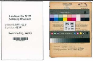 Entnazifizierung Walter Kaemmerling, geb. 26.03.1917 (Sachbearbeiter)