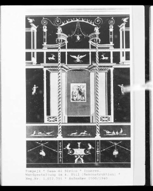 Pompeji, Casa di Sirico, Wanddekoration im 4. Stil, Rekonstruktion